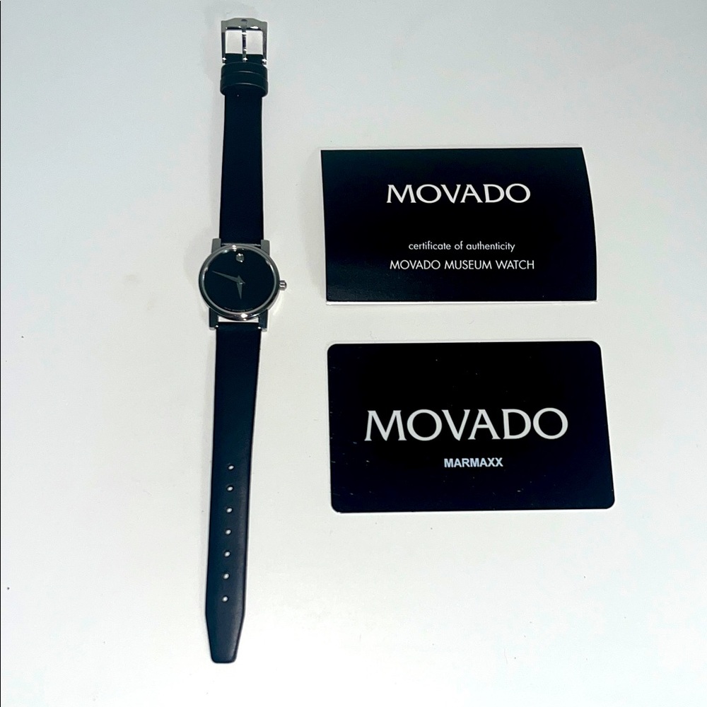 Movado Silver and Black Museum Watch